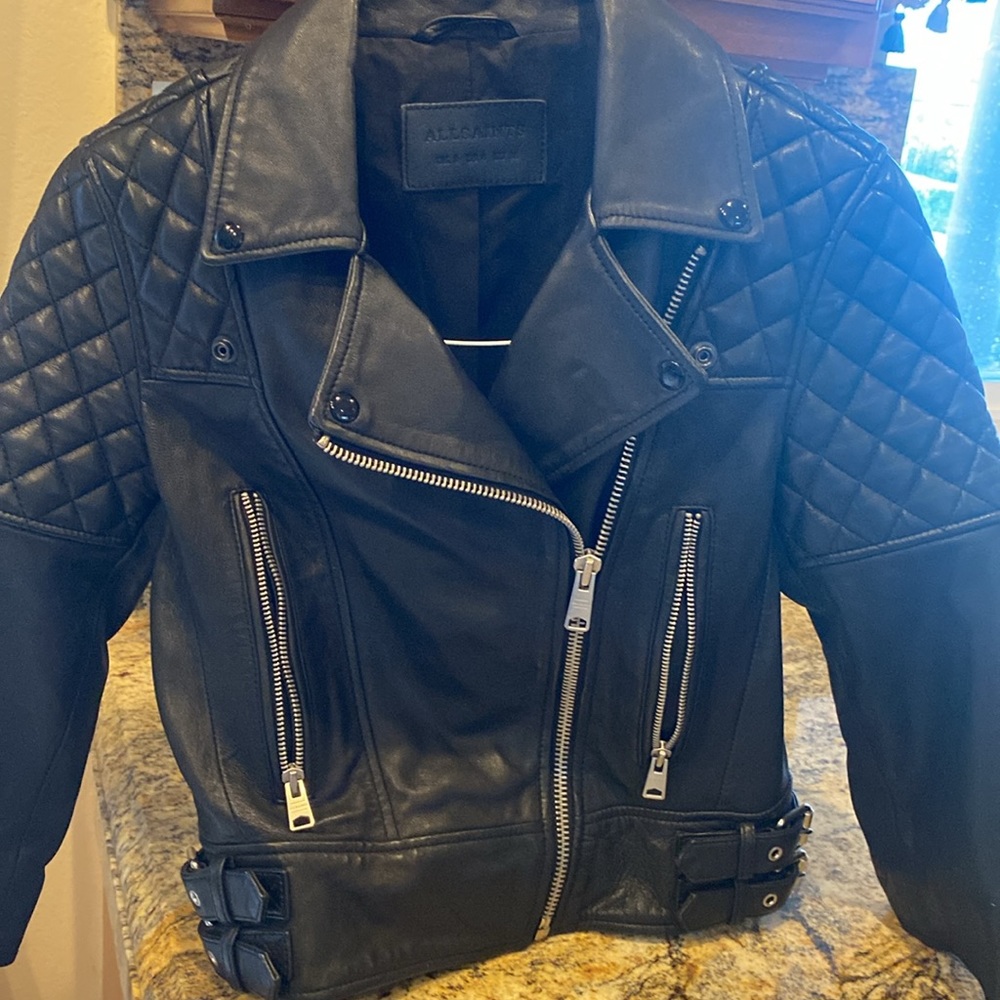 All saints Black leather jacket